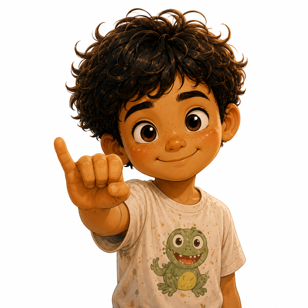 Luke holding out his pinkie